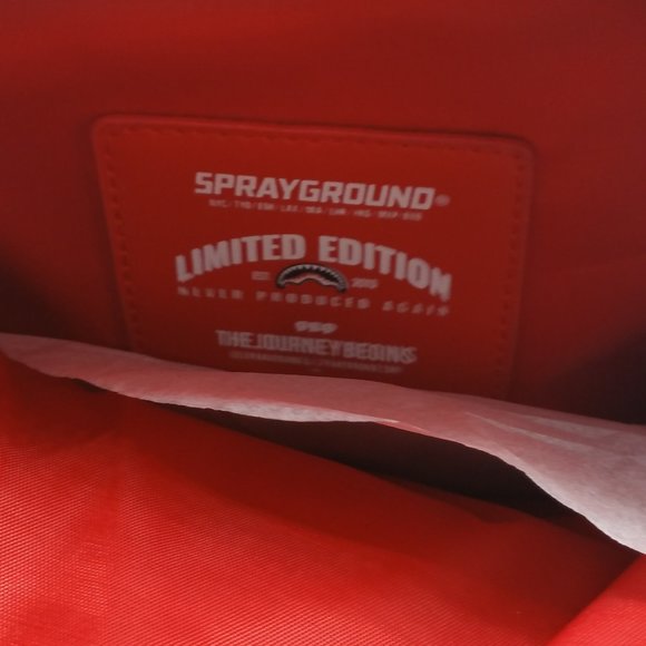 NEW- Sprayground Double Money Savage Mini Backpack in Grey & Black - Picture 9 of 9